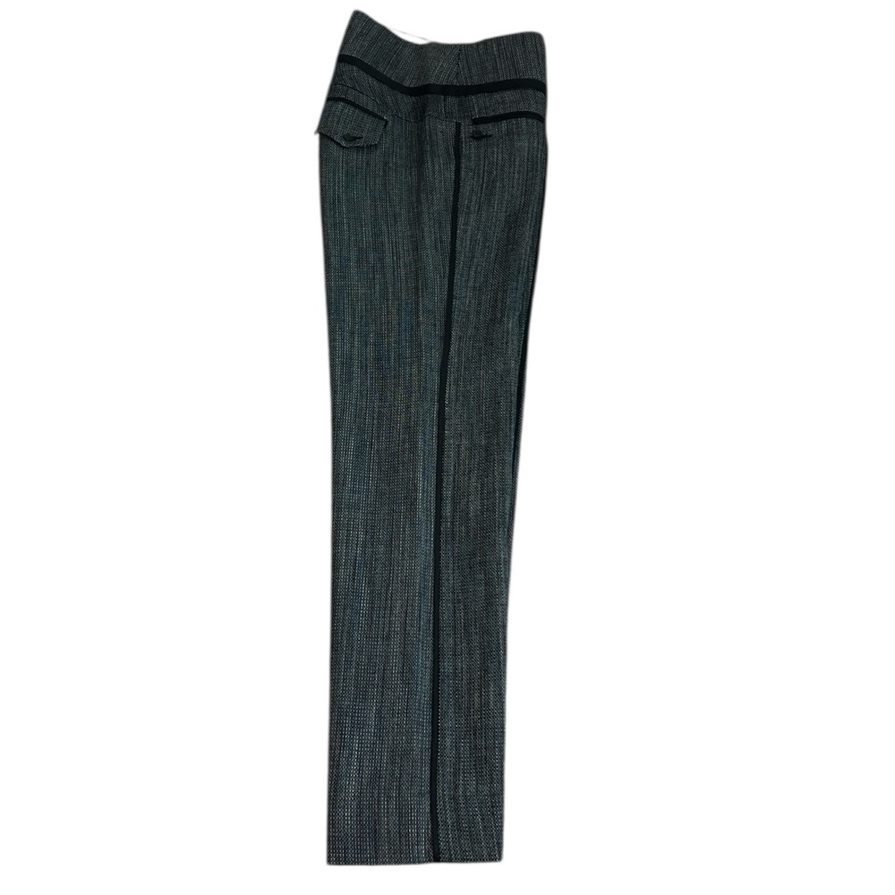 Anthropologie Leifsdottir Textured Gray Dress Pants with Black Trim XS 0 Wool